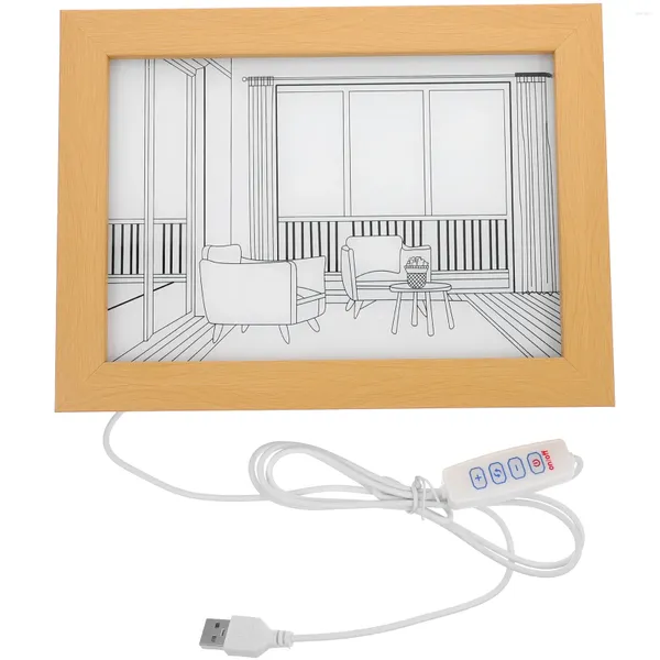 Quadros Iluminação Pintura Decoração LED Night Light Po Frame Decoração de parede