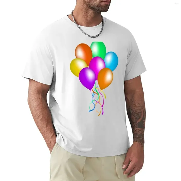 Мужские поло Яркие красочные вечерние воздушные шары растяжки Футболка Эстетическая одежда Графика Большие размеры Мужские большие и высокие футболки