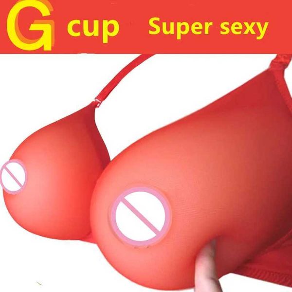 Cuscinetto per il seno Coppa G Forme del seno in silicone Tette finte artificiali per uomo Reggiseno per seno sottile trasparente Travestimento Crossdress come donna 240330