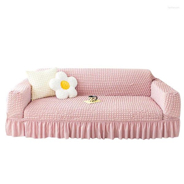 Cadeira cobre LZ Super Stretch Slipcover Sofá Capa 3D Bubble Treliça Sofá com Saia Protetor de Móveis para Sala de estar