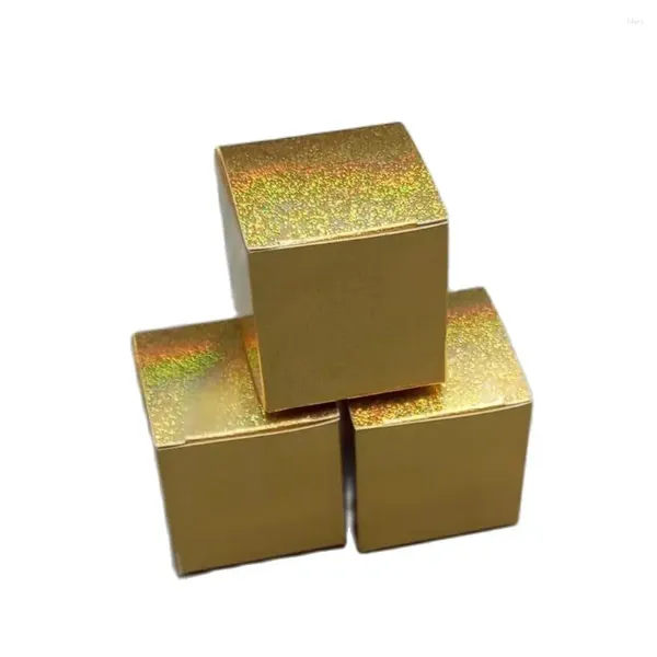Hediye sargısı küçük parlak altın kağıt kutular el yapımı sabun ambalajı gümüş kutu altın/gümüş kozmetik kavanoz paketleme