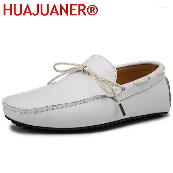 Scarpe casual da uomo in vera pelle di lusso mocassini da uomo bianchi mocassini uomo traspirante leggero guida morbida taglie forti 38-48 49