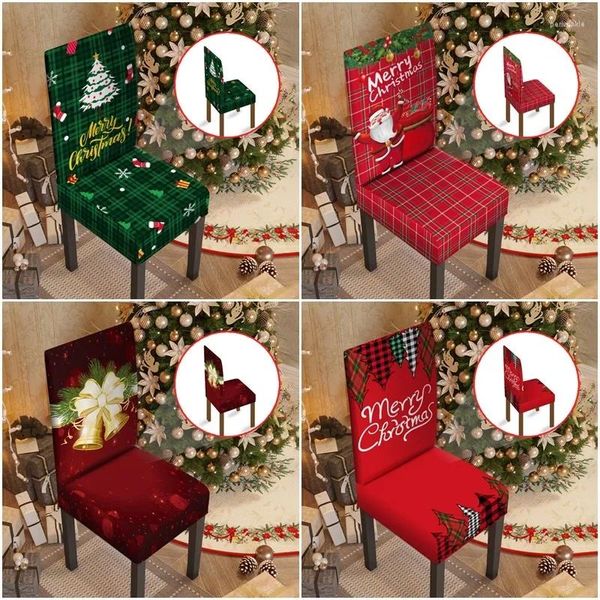 Sandalye 1 adet Noel Yemek Coves Noel Hediyeleri Elastik Sandalyeler Slipcovers Koltuk Kapağı Tatil Partisi Koruyucu Kılıf