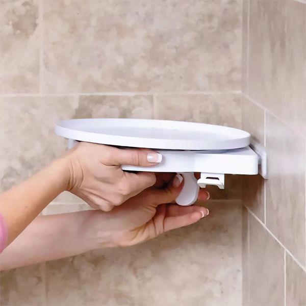 Banyo 360 Derece Dönen Üçgen Raf Tuvalet Instahang Dönen Raf Dönen Köşe Raf Banyo Mutfak Depolama Rafı