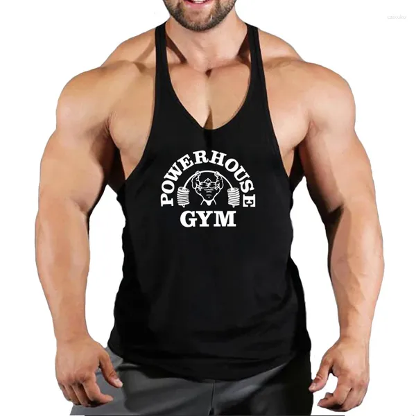 Regatas masculinas roupas de fitness ginásio t-shirts suspensórios homem superior sem mangas moletom roupas stringer coletes camisa de musculação