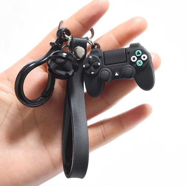 Chaveiros Lanyards Creative Video Game Handle Keychain Simulação Jogo Joystick Modelo Chaveiro Pendurado Carro Chaveiro Casal Chave Titular Trinket Presente J240330