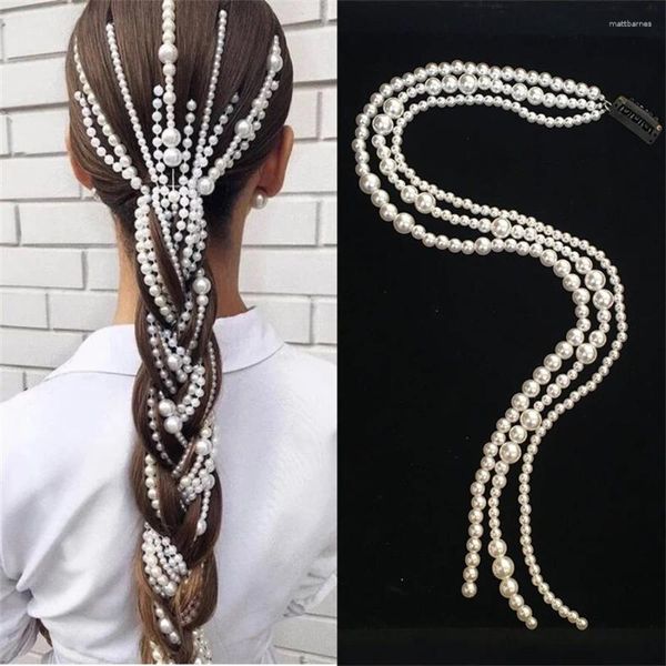 Fermagli per capelli 2024Coreano elegante perla intrecciata tornante per le donne strumento di modellazione fascia per banchetti ornamenti per feste gioielli da sposa