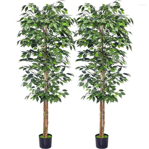 Dekorative Blumen Faux Ficus Baum mit stabilem Kunststoff Kindergarten Topf künstliche Pflanzen für Home Decor Blumendekoration Garten Fake