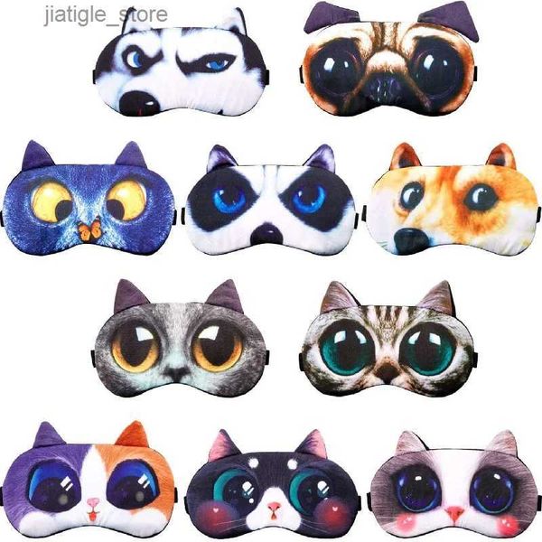 Máscaras do sono 1 pedaço de desenho 3D Animal Sleep Eye Máscara adequada para meninos e meninas masculinos e femininos Y240401