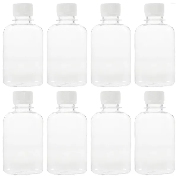 Contenitori da asporto 12 pezzi Bottiglia di latte Bottiglie d'acqua trasparenti con tappi Coperchi di succo Frigo in plastica per