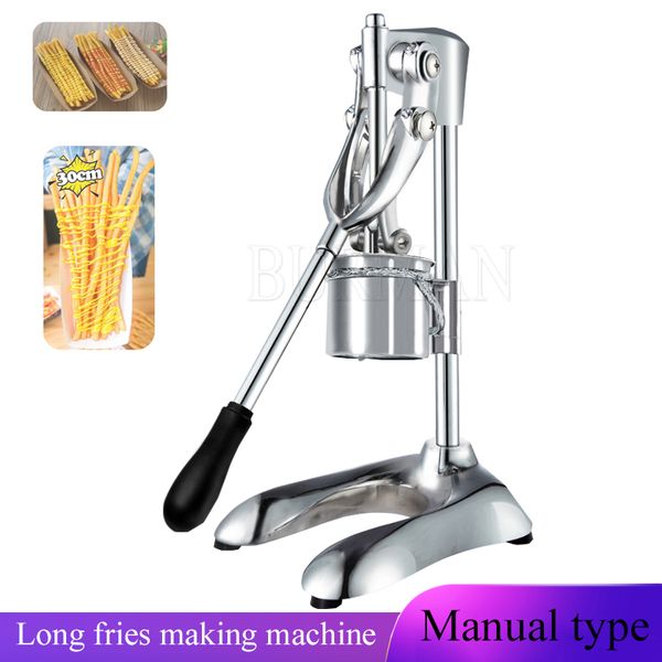 30cm super longo fabricante de batatas fritas manual máquina de extrusão massa purê batatas fritas chip processador ferramenta