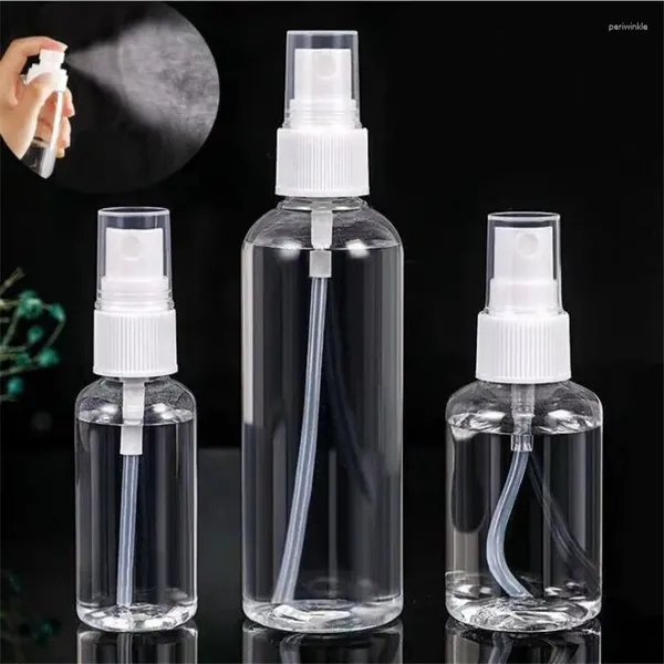 Bottiglie di stoccaggio 5 pezzi Flacone spray 30 ml 50 ml 100 ml Fiala vuota Riutilizzabile Pompa a nebbia Profumo Olio essenziale Atomizzatore Accessori da viaggio