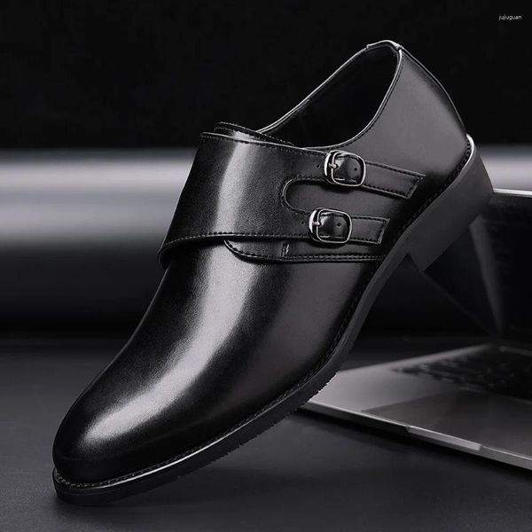 Sapatos de vestido moda luxo designer retro apontado preto casamento couro oxford homens casuais mocassins formais zapatos hombre