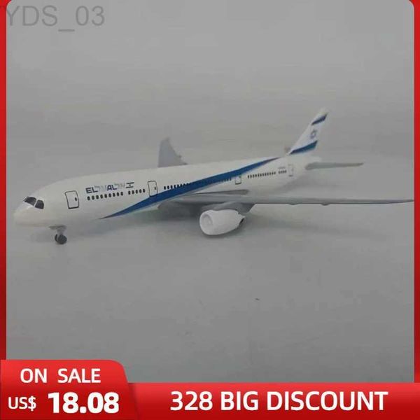 Flugzeugmodell Diecast B777 El Al Air Israel 1 400-20CM Airlines mit BasisfahrwerkLegierung Flugzeug Flugzeugmodell Spielzeug für Sammlung Spielzeug Geschenk YQ240401