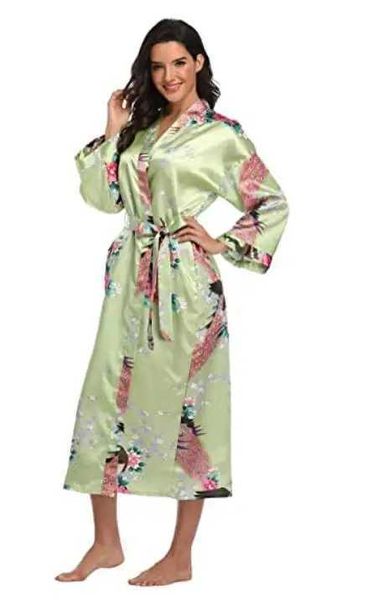 Ho5i sexy Sale calda Vendita calda satinata satinata kimono da donna da bagno con sposa abito da sposa abito abito abito abitolo sexy fiore lungo sonno abbigliamento da sonno lunghi m-3xl 2404101