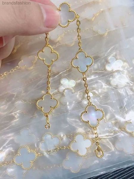 Van Clover Bracelet Designer Jóias de luxo Clover Mãe da Pearl 18k Marca de ouro Love Bangle FraCelets