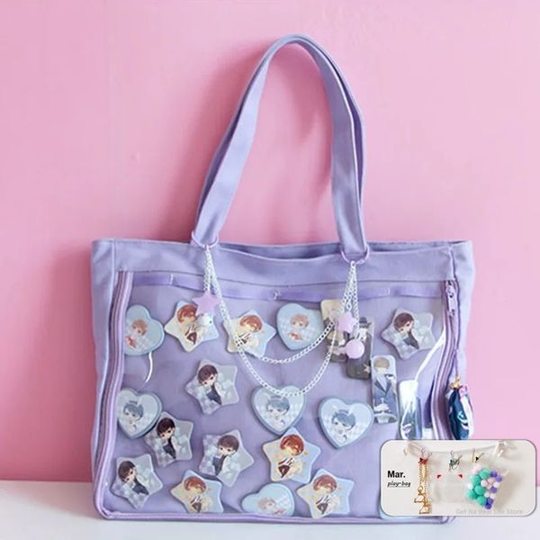 Ita Bag Girls Lolita Style Lovely Crossbody Kawaii Clear Bag Школьные ранцы для девочек-подростков Candy Sweet Itabag Сумки на плечо H210 240401