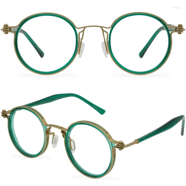 Montature per occhiali da sole Occhiali da vista in titanio Occhiali rotondi da uomo retrò punk da donna Prodotti di tendenza