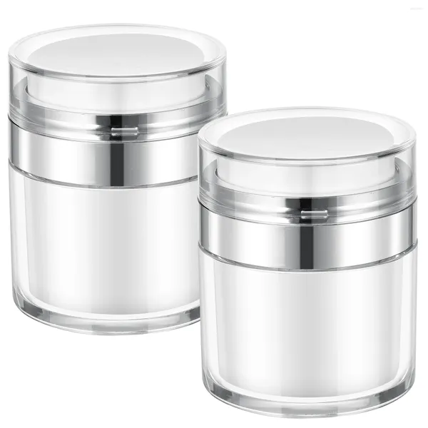 Bottiglie di stoccaggio 2 pezzi Press Cream Jar Bottiglia multiuso per pompa Cosmetici Idratante per il viso con lozione Airless Pp Travel