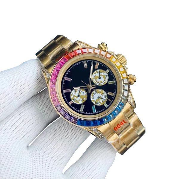 U1 Gold Herren-Diamantuhr Rainbows Designer-Uhren von hoher Qualität für Männer Mechanische Montre de Luxe 40-mm-Faltschließe Wasserdichte Herrenuhren Herren-Armbanduhren