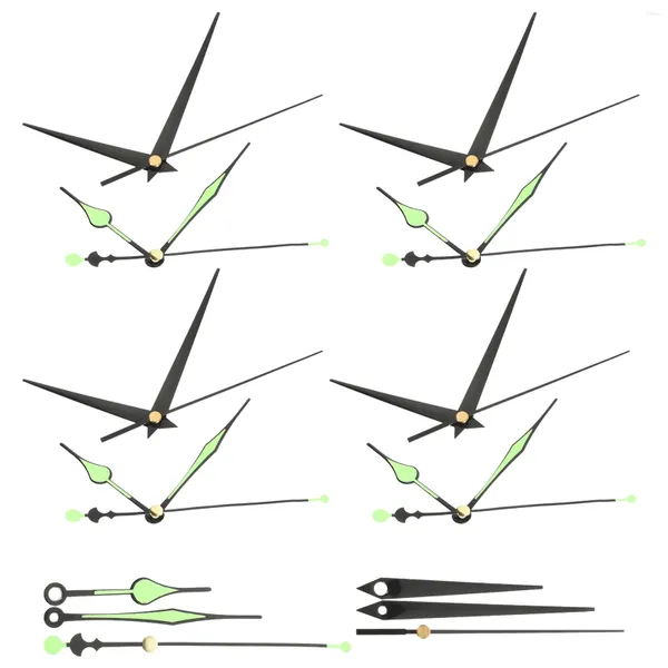 Acessórios de relógios 10 conjuntos de mão de parede que brilham no escuro mãos peças de reparo suíte kit substituição