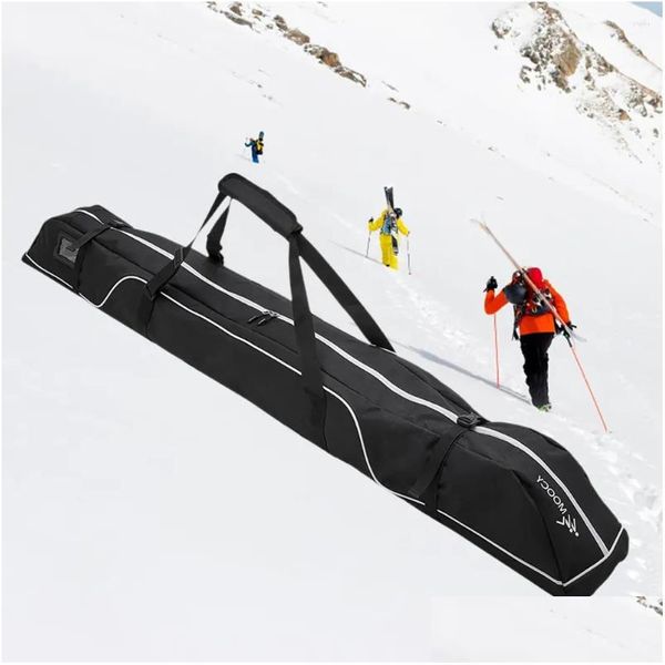 Sacos ao ar livre 172cm saco de esqui cam ajustável e equipamento de snowboard viagem alça durável para óculos luvas drop entrega esportes outdoo ot3ga