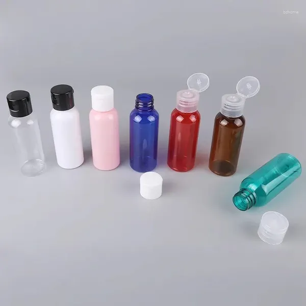 Bottiglie di stoccaggio 200 pezzi 50 ml di plastica PET coperchio ribaltabile lozione trasparente contenitore cosmetico bottiglia riutilizzabile mini riempimento da viaggio liquido