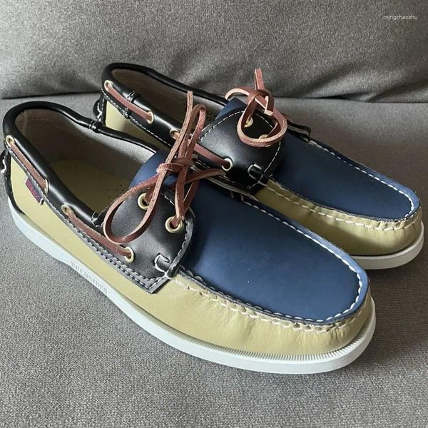 Casual Schuhe 2024 Trend Handgemachte Männer Marke Mode Boot Für Herren Leder Wohnungen Schuh Mann Gute Qualität Zu Fuß