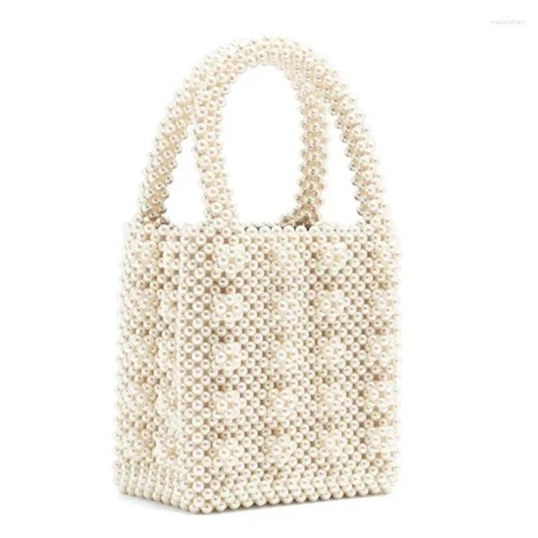 Tasche Perlen Perlen Box Totes Frauen Party Vintage Handtasche 2024 Sommer Weiß Hand Großhandel Drop