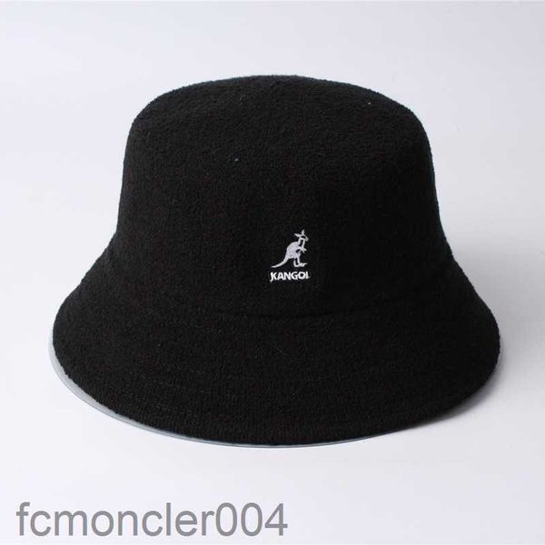 Kangol Bucket Hat Женские большие ведра Корейский рыбак Мужская мода Повседневная коллекция Плоские купольные шапочки от солнца Различные размеры Черные летние BUDG