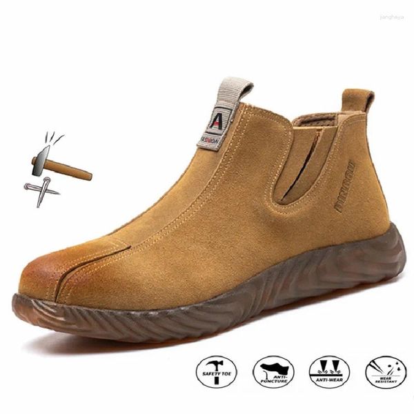 Botlar Su Geçirmez İş Güvenliği Ayakkabıları Erkek Anti-Pikişli Yıkılamaz Ponks-Deliren Spor Sneaker Steel Toe