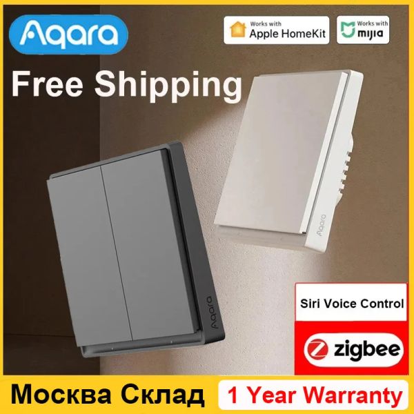 Steuern Sie den Original Aqara Smart Wall Switch E1 Version Wireless Switch Zigbee 3.0 mit/ohne Neutral One Key Fernbedienung Mi Home Homekt APP