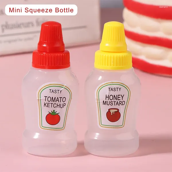 Ferramentas de cozimento 1/2pcportátil mini garrafa de aperto molho ketchup jar recipiente plástico lancheira salada acessórios