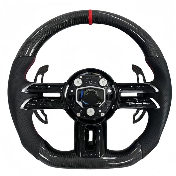 Подходит для Mercedes Benz Dragonflycla CLC CLK CLB A/C/E/SCLASS MODIFIED AMG Углеродное волокно рулевое колесо