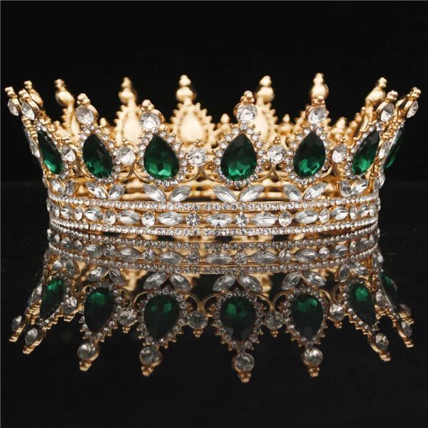 Runde Braut-Diademe und Kronen, Kristalle, Hochzeits-Kopfschmuck, Vintage-Stil, Royal Queen, Damen, Abschlussball, Strass-Haar-Fascinators, Ornamente, Haarschmuck-Accessoires