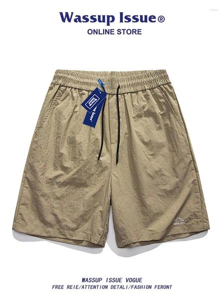 Herrenhosen WASSUP ISSUE Ice Silk Schnelltrocknende bestickte Shorts für Herren Sommermaschine Dünne Modemarke American Baketball Beach