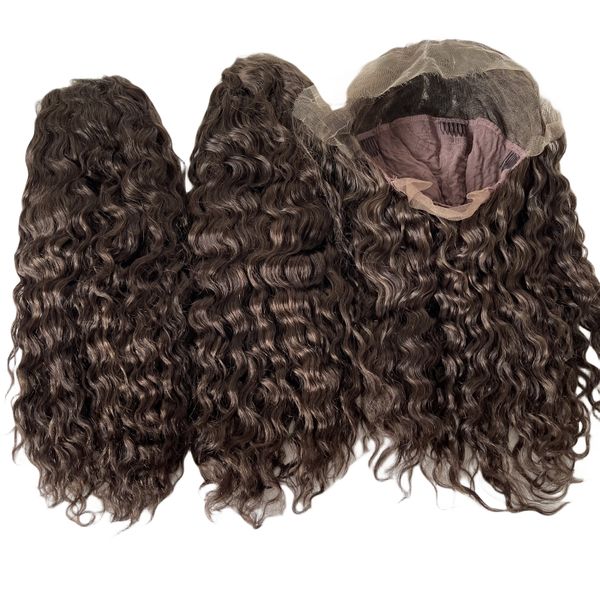 Cor de cabelo humano remy indiano #2 destaque #4 misto #6 180% densidade dupla desenhada 13x5 hd peruca frontal de renda suíça para mulher negra