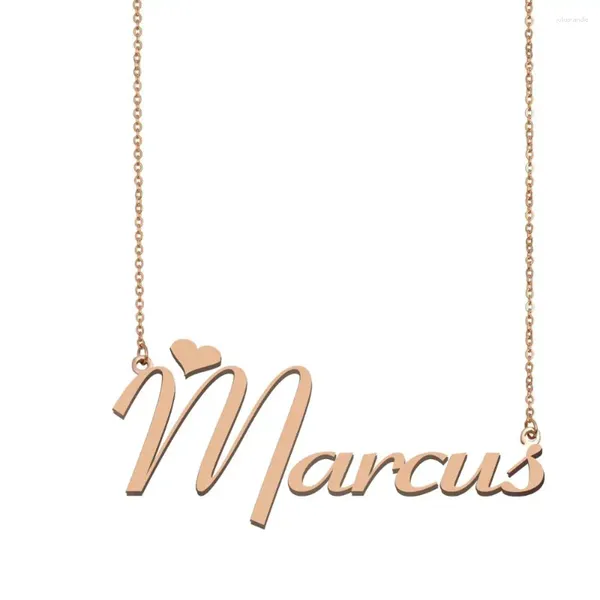 Collane con ciondolo Collana con nome Marcus Targhetta personalizzata personalizzata per donne Ragazze Amici Compleanno Matrimonio Natale Regalo per la festa della mamma