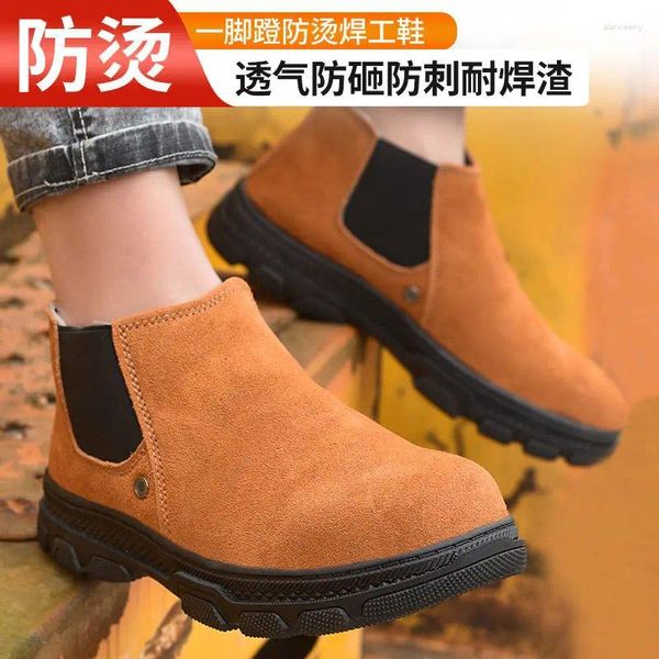 Botas homens de aço toe sapatos de segurança trabalho para homens leve respirável anti-esmagamento antiderrapante tênis de construção