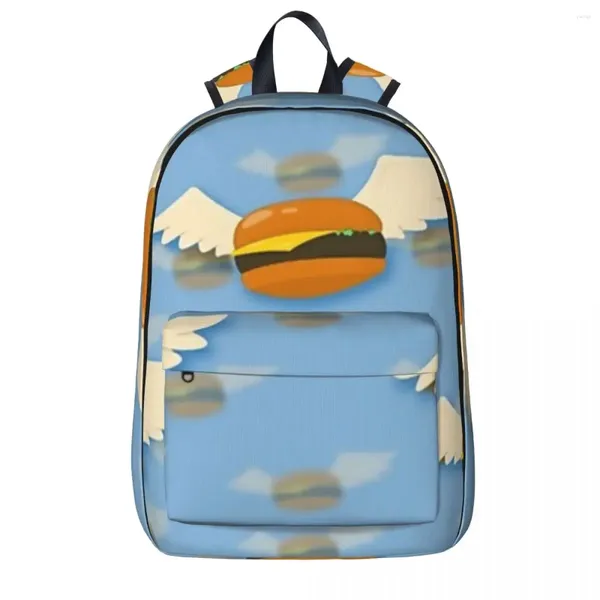 Rucksack Flying Burgers Damenrucksäcke Jungen Mädchen Büchertasche Lässige Studenten Schultaschen Tragbarer Reiserucksack Umhängetasche