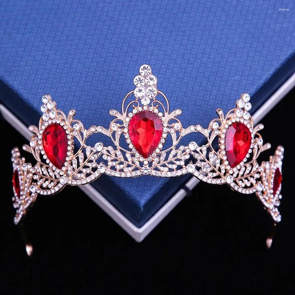 Haarspangen, luxuriöse große Strass-Wassertropfen-Braut-Diademe, Krone, Barock-Kristall, Festzug, Abschlussball, Diadem, Braut-Stirnbänder, Hochzeitszubehör