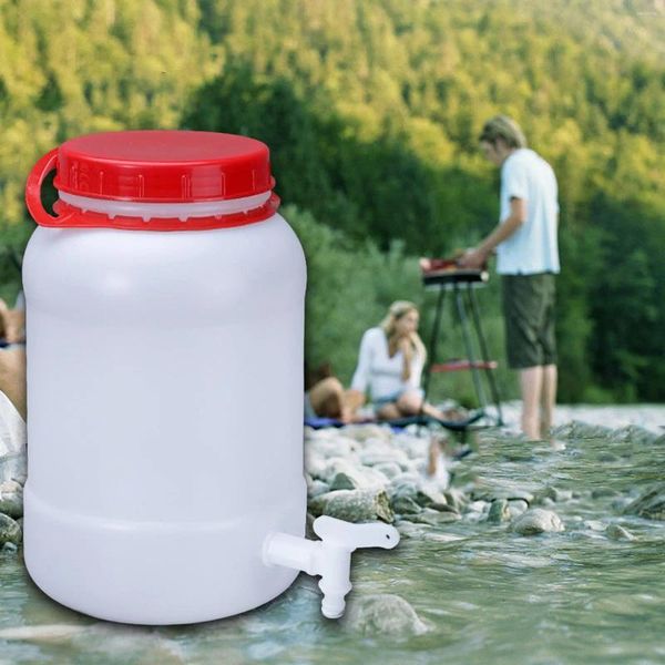 Vorratsflaschen, Wasserfass mit Zapfen, Getränkespender, Kanister, 10 l, Trägerbehälter für Rucksackreisen, Grillen, Überleben, Wandern