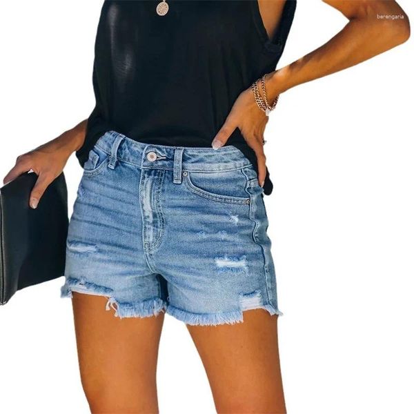 Frauen Jeans INS Sommer Frauen Hohe Taille Ripped Shorts Dame Sexy Nachtclub Stripper Denim Hosen Mode Ausgeschnitten Streetwear