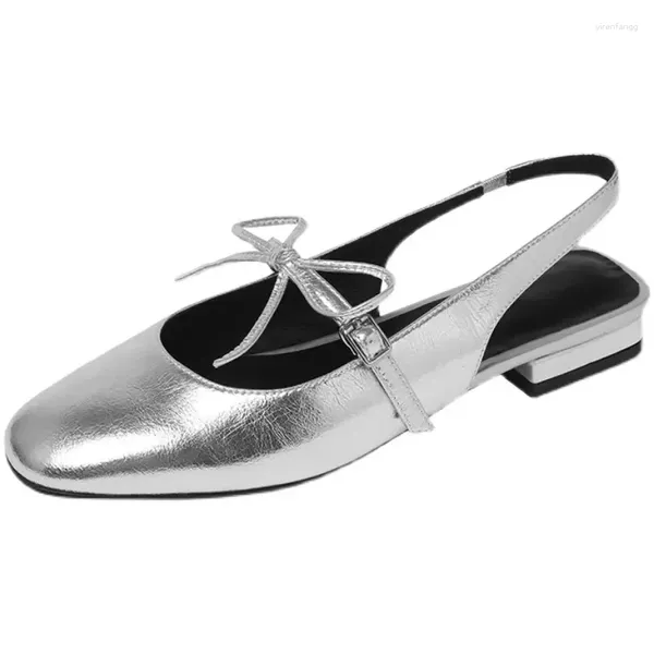 Sapatos de vestido Maogu Mulheres Salto Baixo Raso Mary Jane Ballet Flats Moda Casual Mocassins Slip-on Sapato 2024 Verão Bow-Nó Bombas