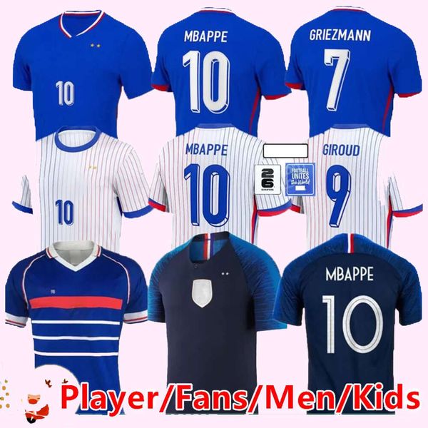 2024 Benzema Define GIROUD MBAPPE Jerseys 24 25 Clube Francês Conjuntos Completos MBAPPE GRIEZMANN SALIBA PAVARD KANTE Maillot De Foot Equipe Maillots Homens Mulheres / Crianças Kit