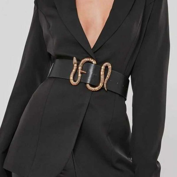 Gürtel Damen breiter Design-Bund, hochwertiges Luxusmarken-Leder, Taillenkorsett mit neuem Bund in Übergröße Q240401