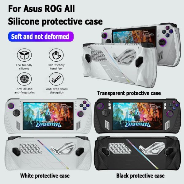 Custodie Custodia protettiva completa in silicone morbido TPU per ASUS ROG Ally per console di gioco portatile ROG Accessori custodia antiprotettiva