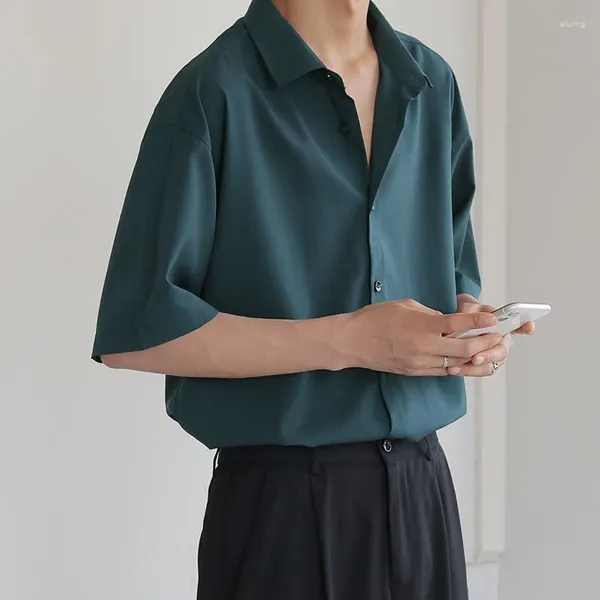 Camisas casuais masculinas e blusas para homens meia manga simples verão elegante homem tops de alta qualidade legal s em botão normal regular i roupas
