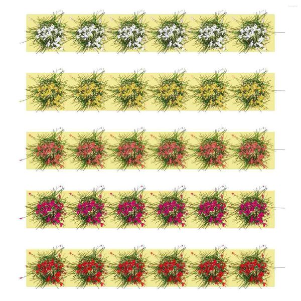 Декоративные цветы 5 шт. мини-цветочный кластер DIY кластеры модель травы миниатюрные статические модели пейзажей пейзажные принадлежности