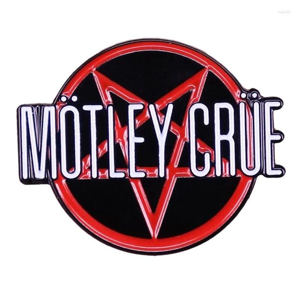 Spille Motley Crues Spille smaltate Pentagramma Rock Band Musica Anime Distintivi bavero Zaino Jeans Spilla Gioielli di moda Regali